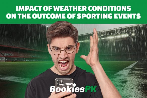 Illustration of how different weather conditions, like rain and wind, affect the outcomes of sporting events.